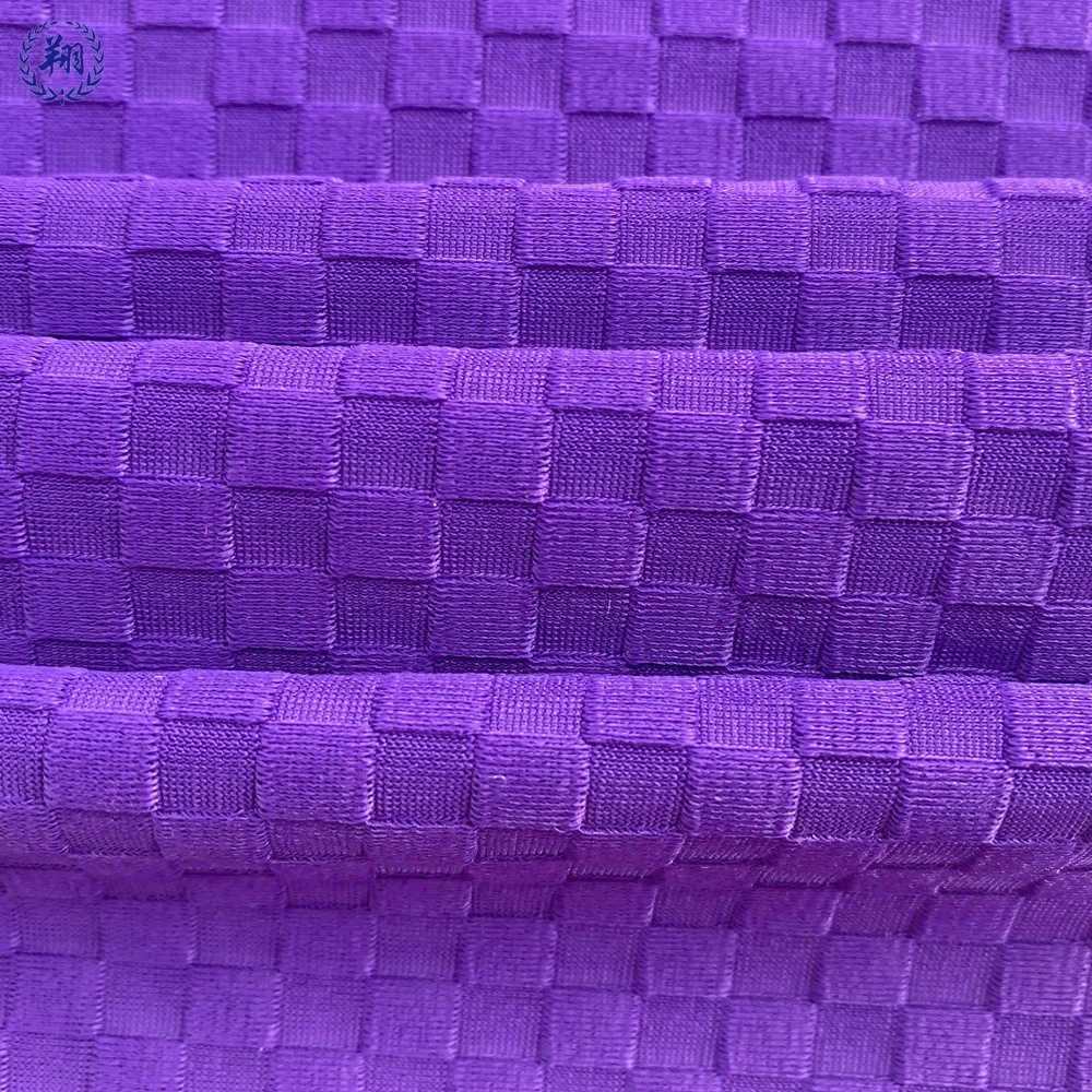 Custom Nylon  Spandex Checker Board Weave Jacquard  Fabric For Garment