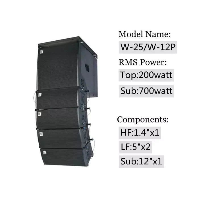 Mini Two-Way Line Array with 12 Inch Subwoofer for Indoor