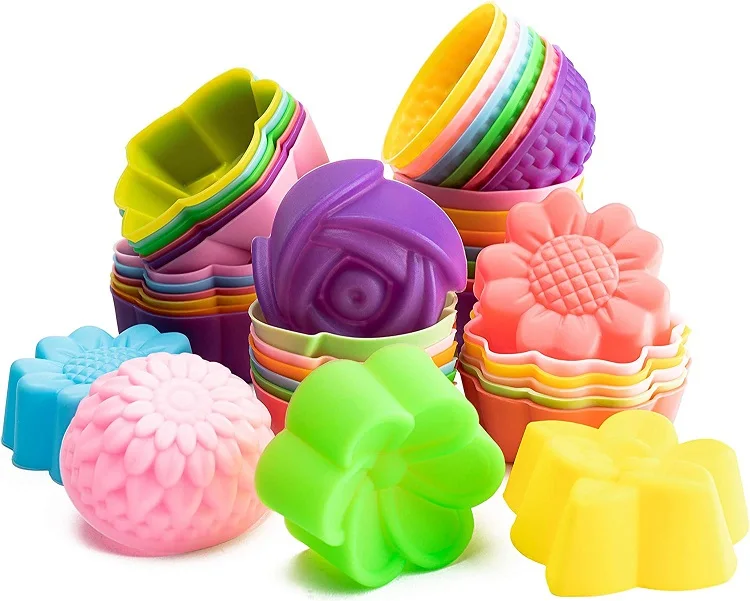Wholesale Silicone Cup Cake Molds Reusable Cake Muffin Molds