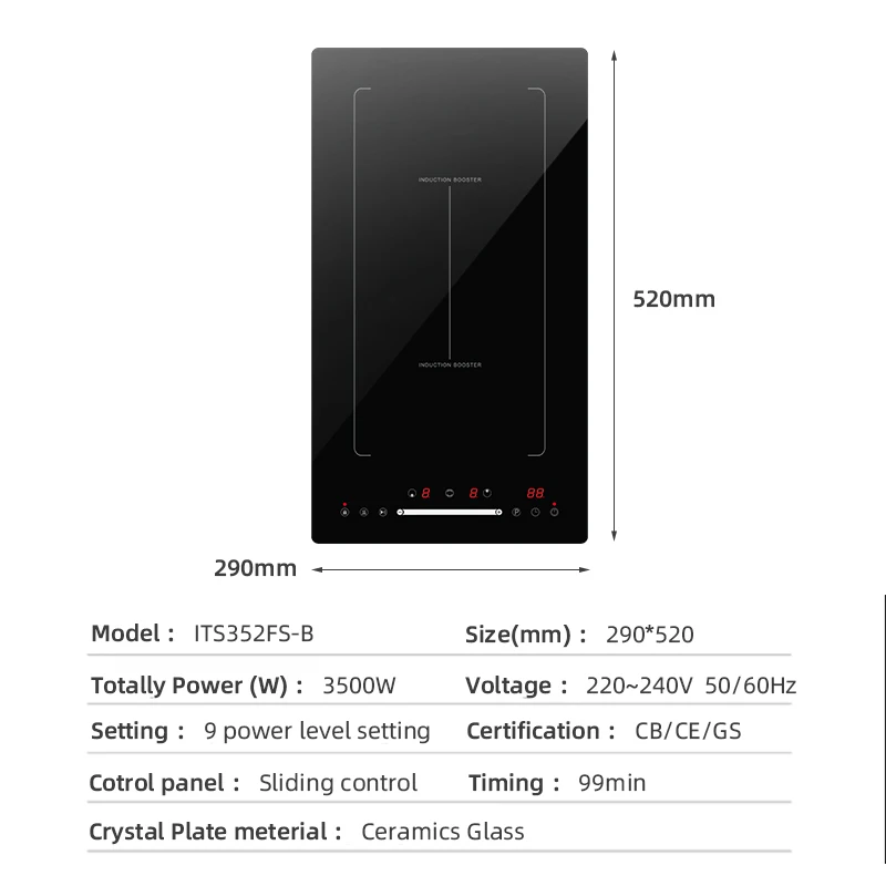 Kitchen Application Built In Induction Cooktop Multi-function 2 Burner Household Induction Cooker