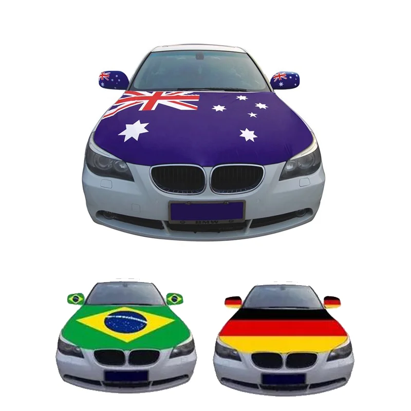 Mexico Flag Car Hood Cover 3.3X5FT 100% Polyester,Elastic Fabrics Can be Washed,Car Bonnet Banner