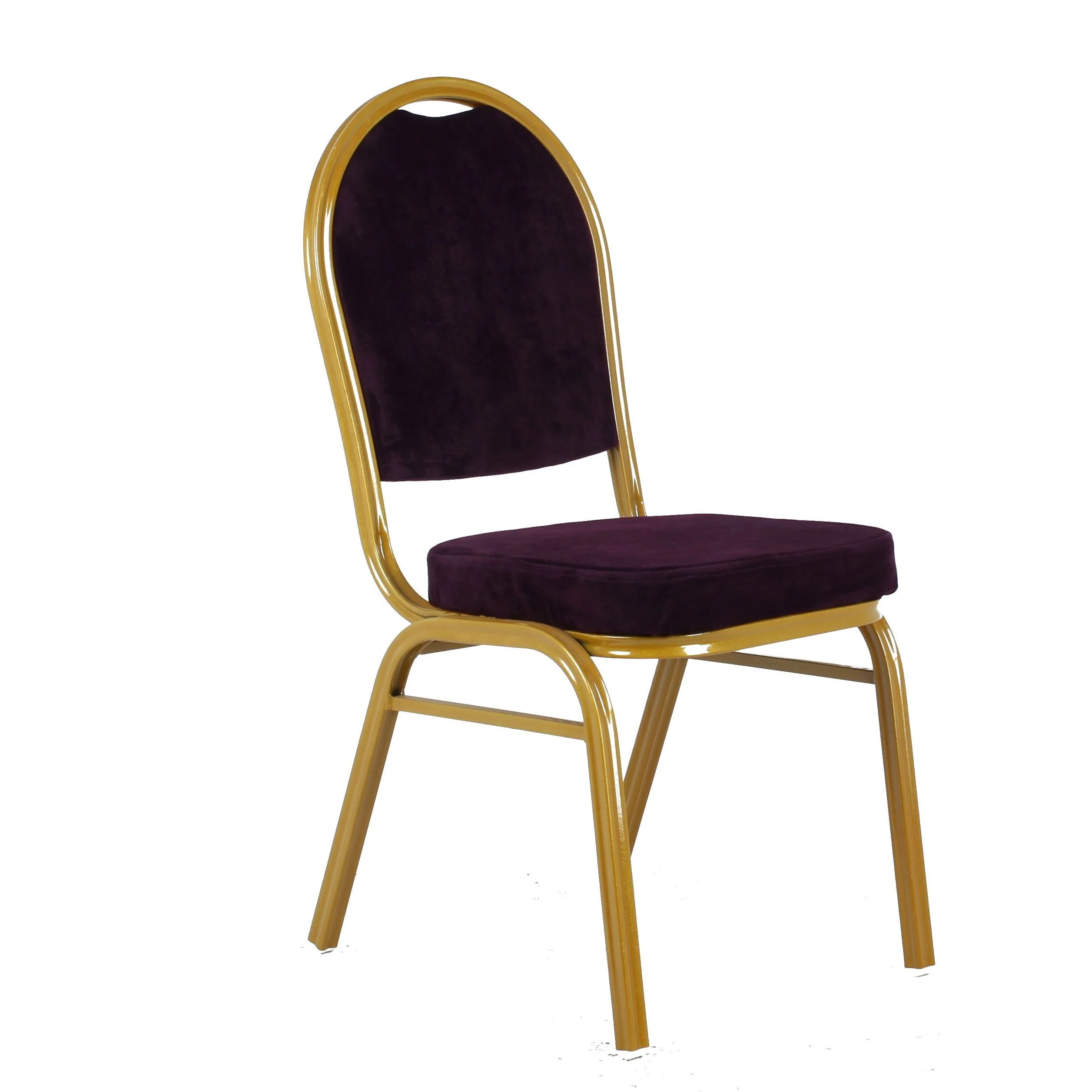 Velvet banquet with seat cushions aluminum stacking steel metal banquet chair
