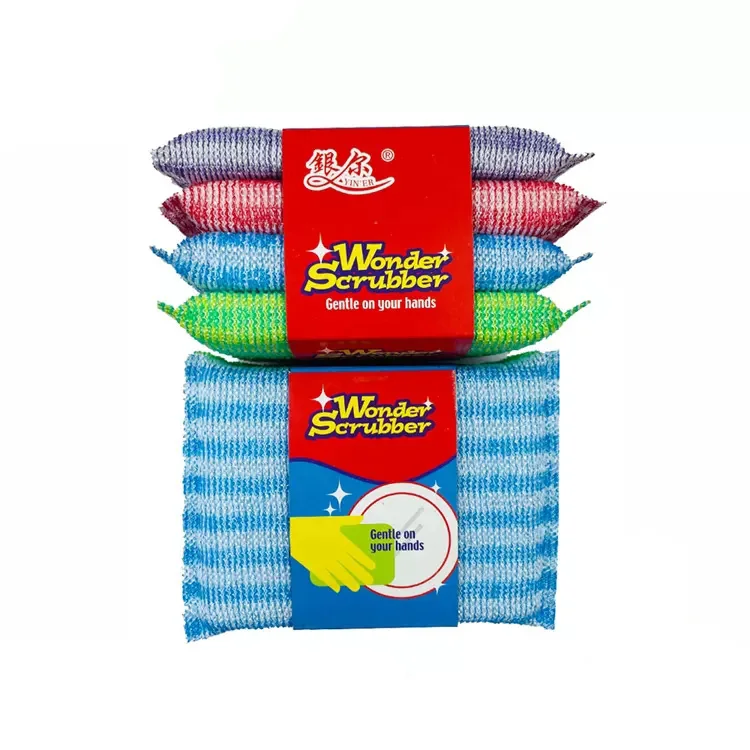 China Wholesale Custom Design Kitchen 4 Pcs Different Colours Rectangle Washing Dishes Sponge For Cleaning