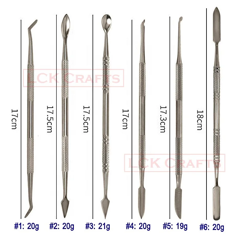 Pottery Wax Clay Sculpting Tools Stainless Steel Double Ended instruments Dental Wax Spatula Spoon