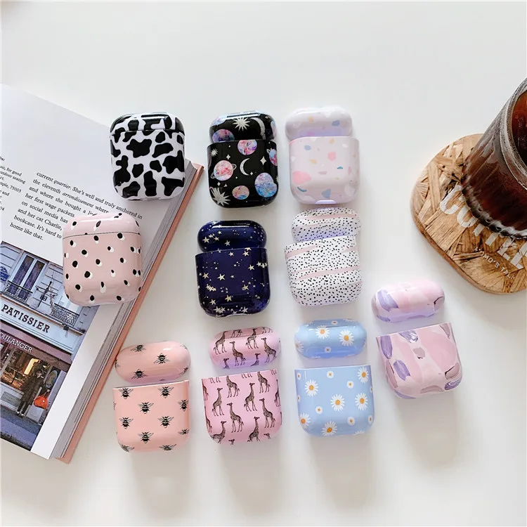 
Luxury Earphone Accessories for Airpods Case PC Sublimation Fashion Designer Daisy Flower Custom for Airpods 2 Cover 