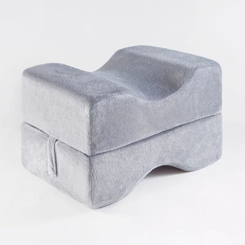 Velvet Bed Sleep Wedge Comfort Leg Rest Memory Foam Contour Knee Pillow Leg Pillow For Side Sleeper