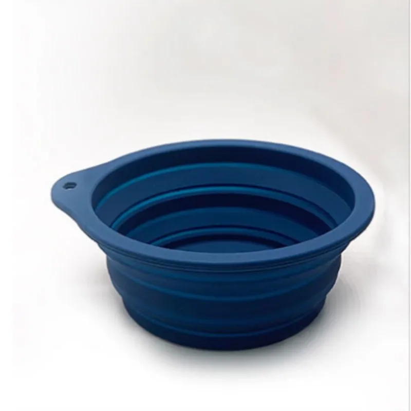 BPA Free Silicone Foldable Durable Pet Bowl Cat Dot Non-Slip Bowl Eco-friendly Slow Feeder Water Dog Bowl forTravel