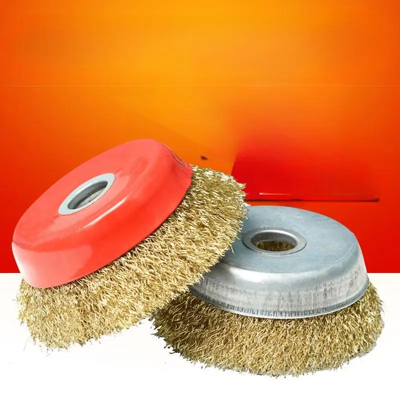100 angle grinder steel wire brush industrial grade copper wire bowl shaped steel wire wheel rust removal and polishing wheel
