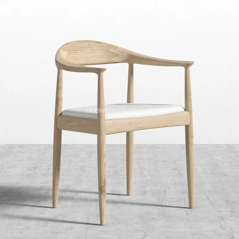 Wholesale Fashionable Yard Cafe Shop Solid Timber Kennedy Armchair Wood Dining Chairs Round Back Arm Chair