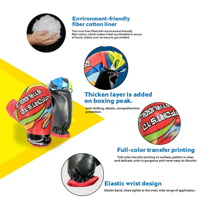 Custom PU foam punch children pugilism bag with mitten