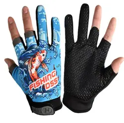 SNEDA Three Fingerless Black Lightweight Fishing Cycling Running Breathable Gloves for Men Women Fishing Gloves