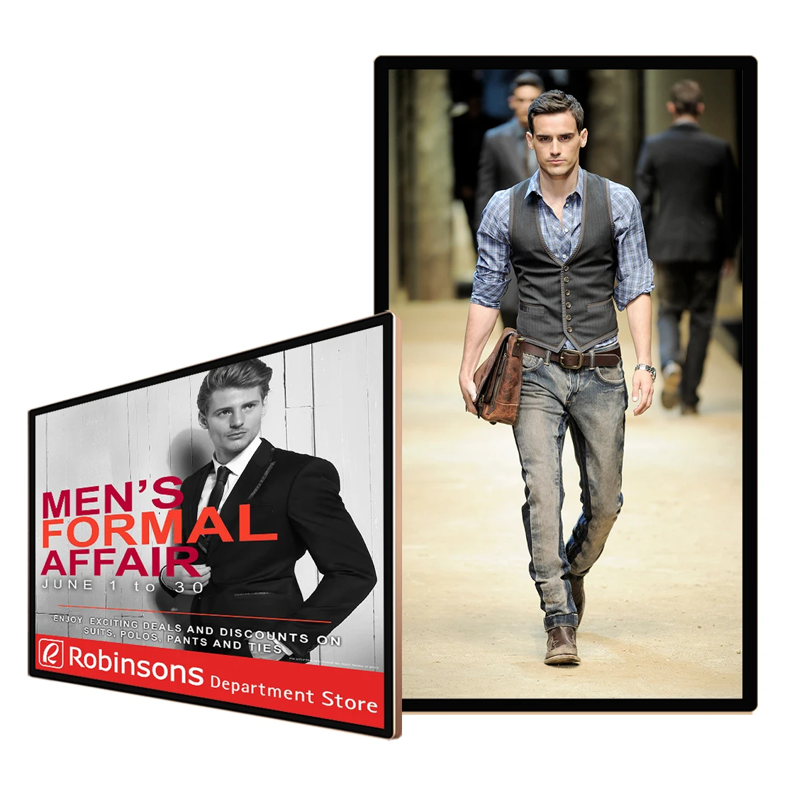 Monitor 32 Inch Retail Supermarket Narrow Digital Signage Equipment HD Ads Screen Advertising Player