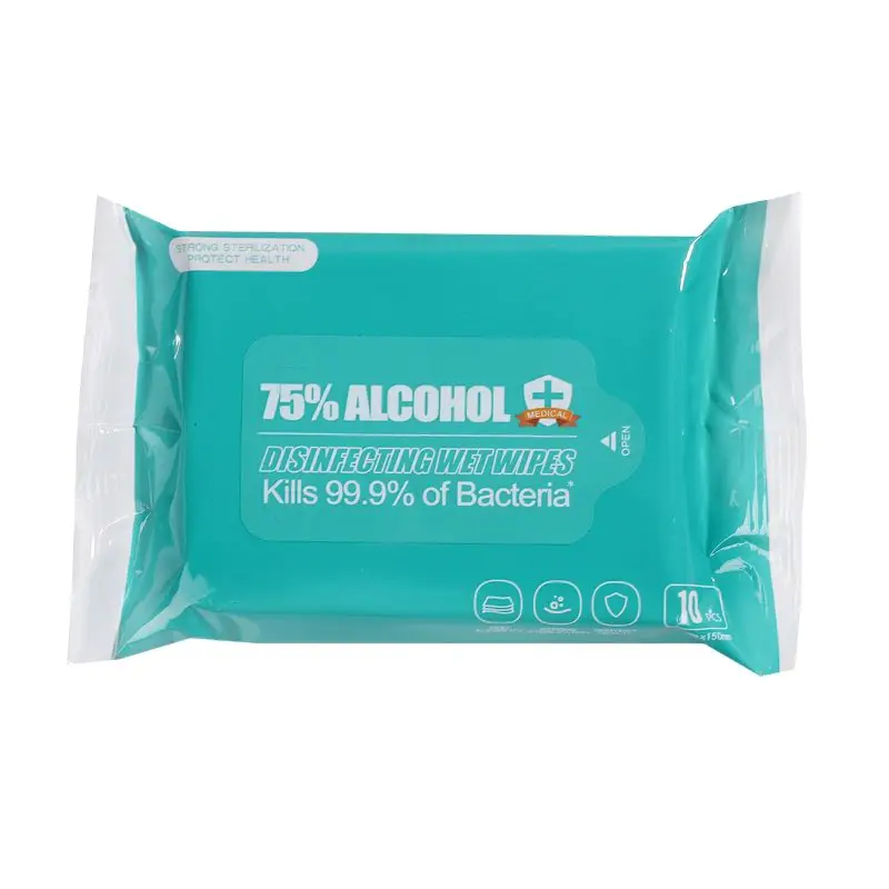 Alcoholic Medical Grade Bulk Chlorhexidine Antibacterial Hand Disinfecting Wet Wipe with 70% Alcohol Logo