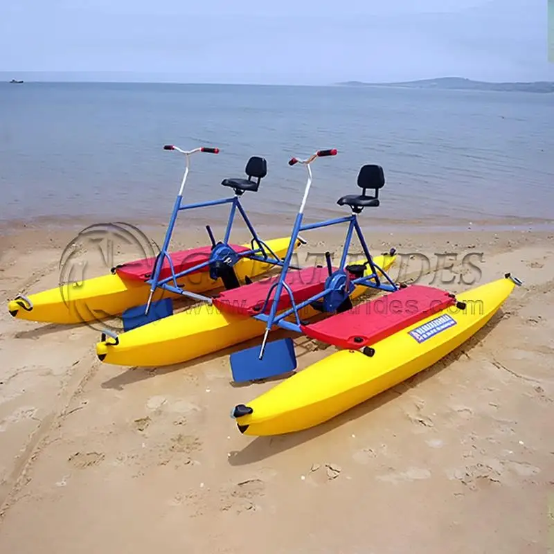 Outdoor Water Bike LLDPE Aluminium Alloy Material Water Pedal Bicycle Lake Play Equipment