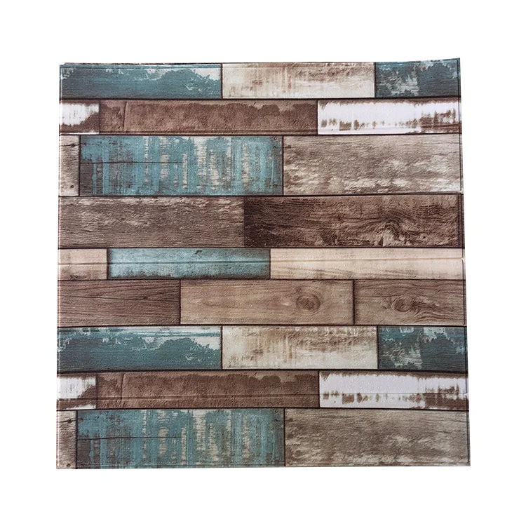 New design home decoration self adhesive 3D pe foam wood wallpaper