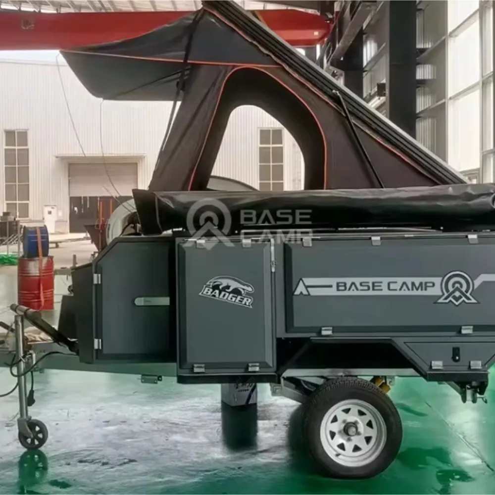 Hot Sale Forward Folding Independent Suspension Camper Trailer With Huge Tent For Sale