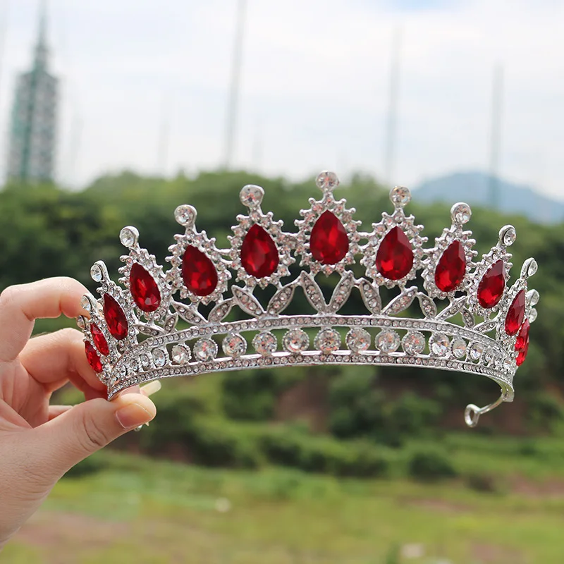 
Baroque Vintage Bridal Crown Tiara Rhinestone Crystals Crowns For Queens 