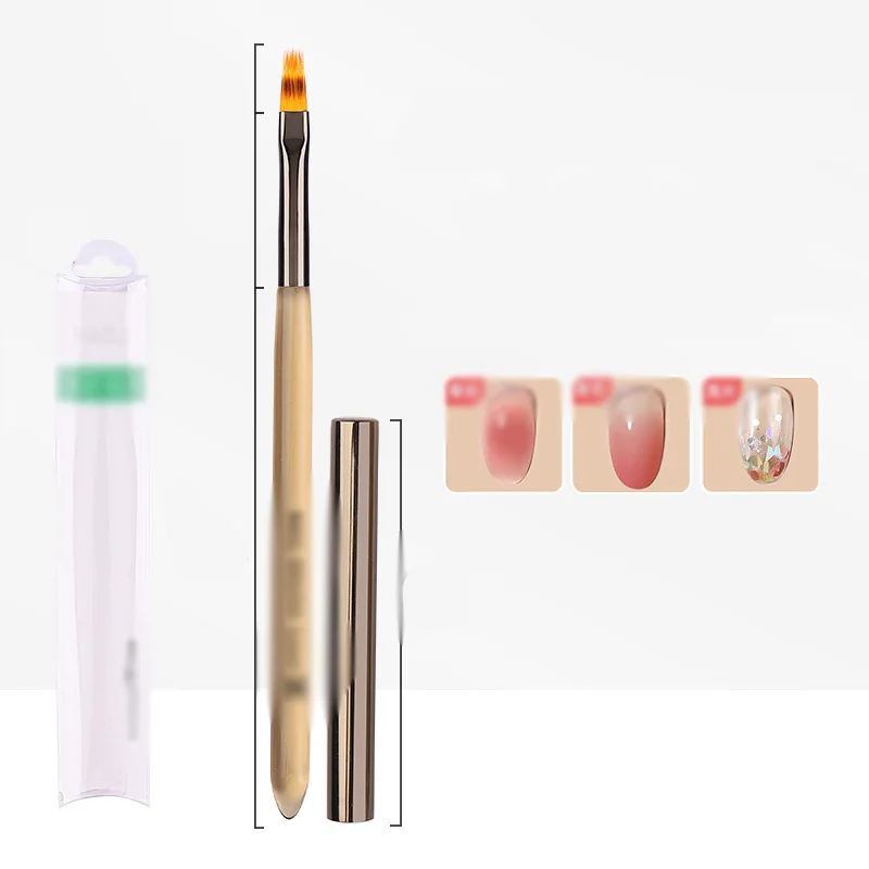 RU Gradient serrated smudge brush paint staggered lines lace painted nail pen tool