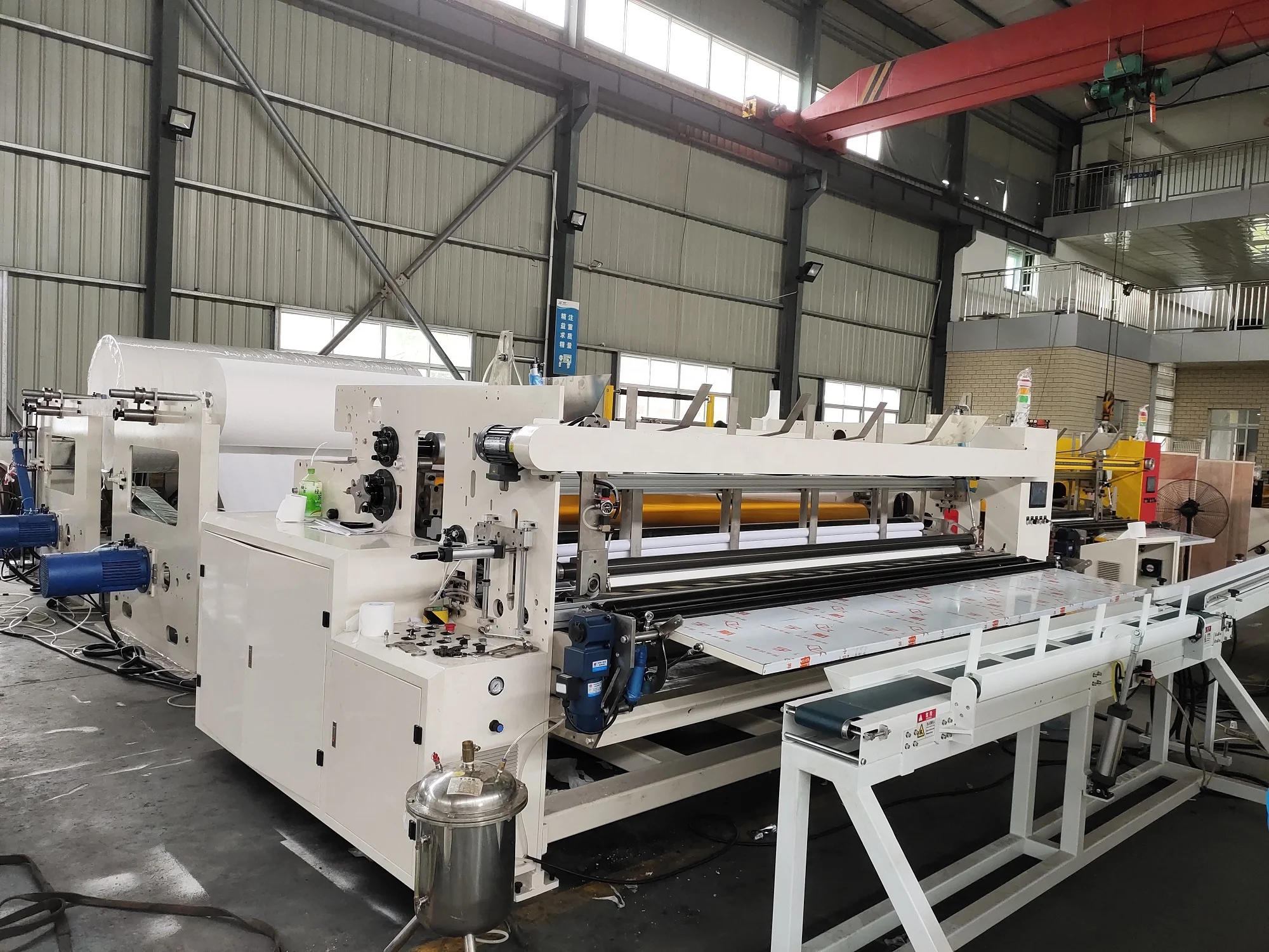 High quality color glue lamination kitchen towel production line color printing double embossing cutting packing machine price