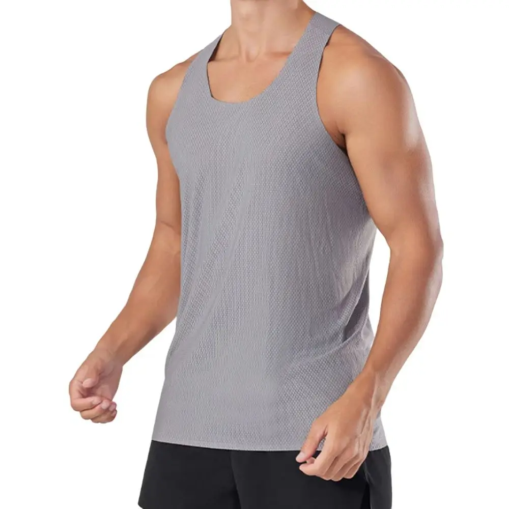 Custom Logo Men Marathon Track and Field Training Quick-Drying Sportswear Outdoor Round Neck Tank Tops