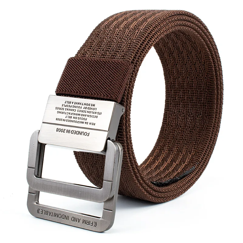 Fashion Fabric Military Army Tactical Textile Nylon Belt  Double D Ring Buckle Mens