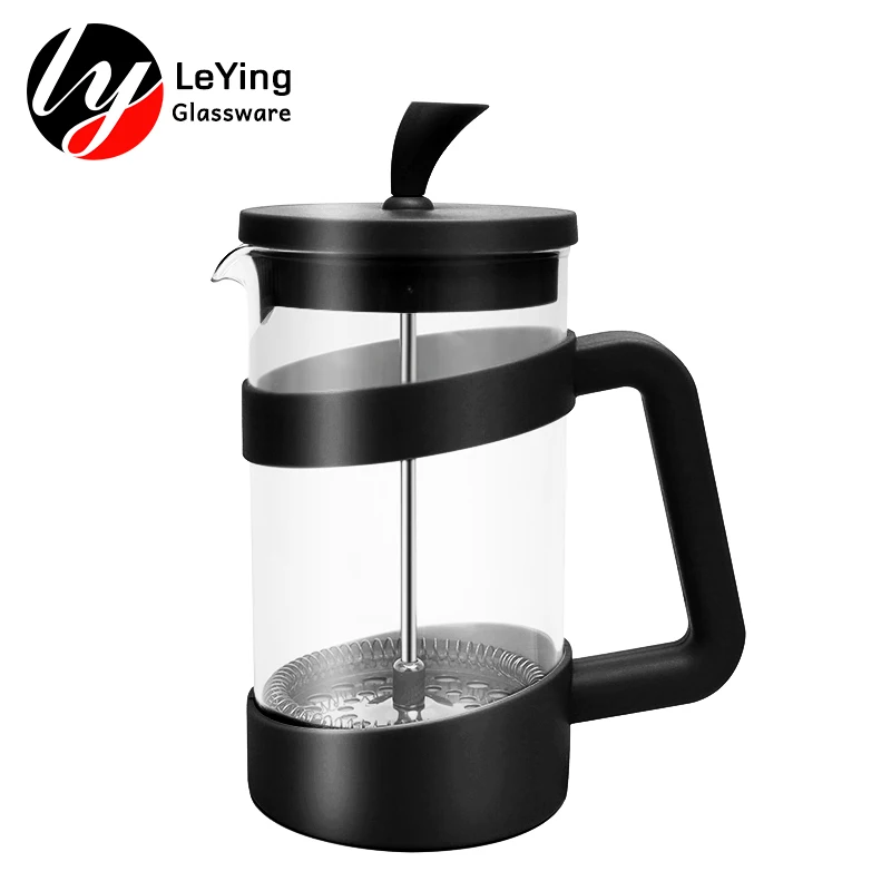 Heat Resistant Borosilicate Glass 12 Ounce French Press Espresso Kitchen Tea and Coffee Maker with Triple Filters