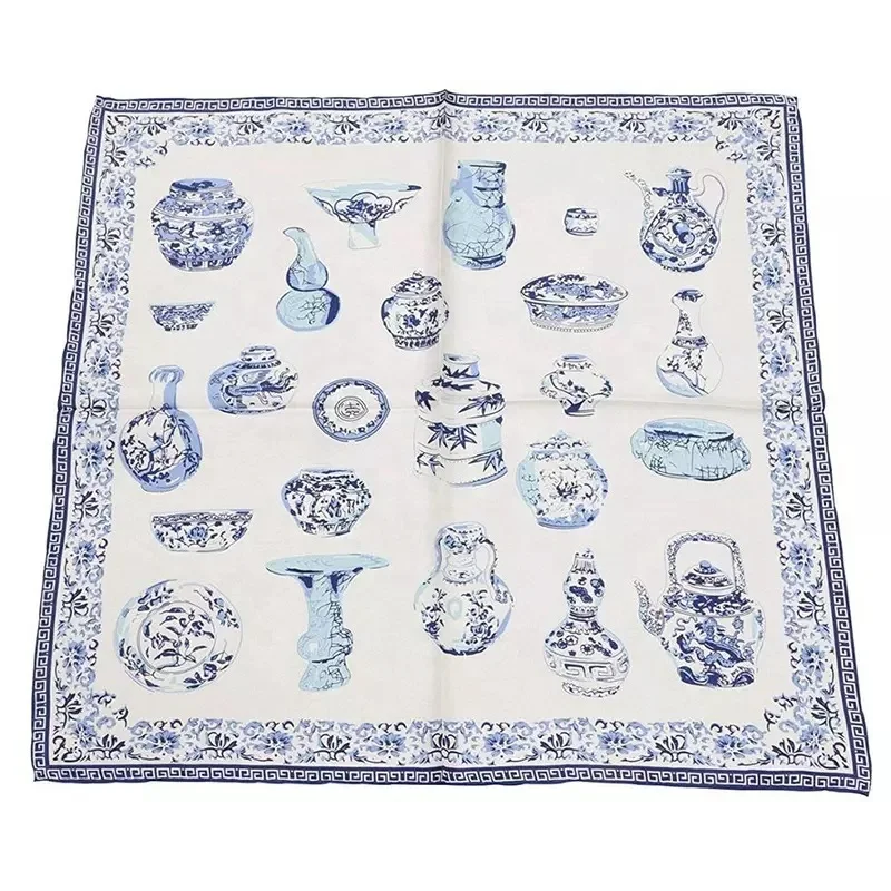 Manufacture Custom Neck Silk Scarf 70 Cotton 30 Silk Cotton Head Scarf High Quality Factory Direct Silk Scarf Sales