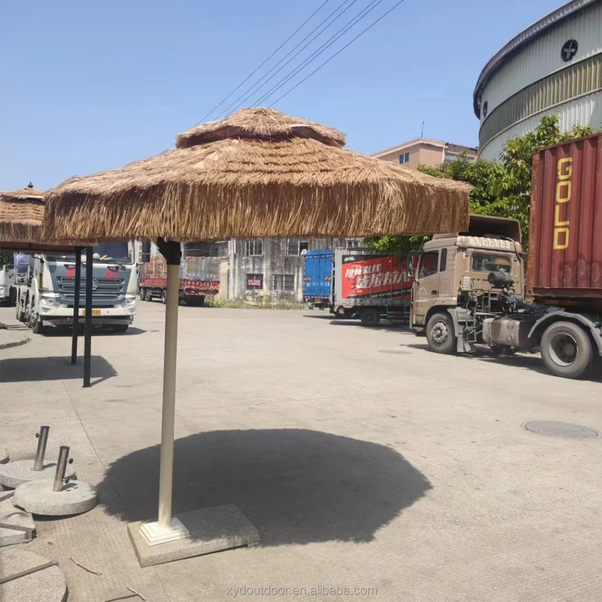 XYD Straw umbrella garden parasol PP harulm beach umbrella halm waterproof and sunshade for outdoor use thatch payung