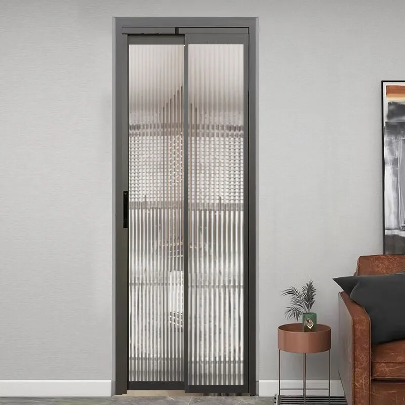 New Design Indoor Folding Double Glass PD Sliding Balcony Bathroom Aluminum Bi-fold PT Door