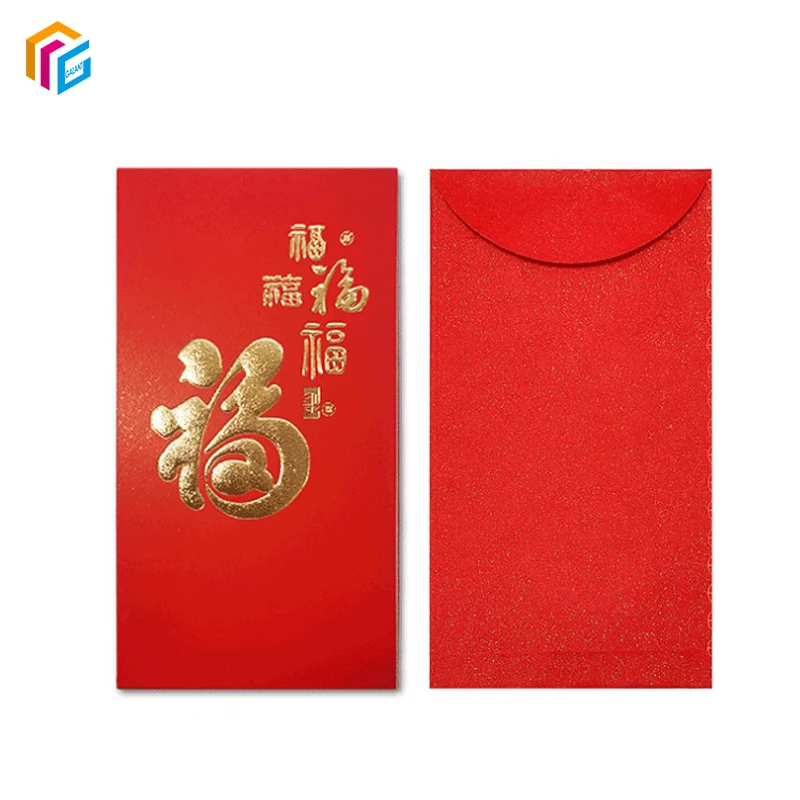 2023 Custom Printed Hot Foil Hongbao Red Packet Bag Paper Ang Bao Chinese New Year Wallet Red Envelopes