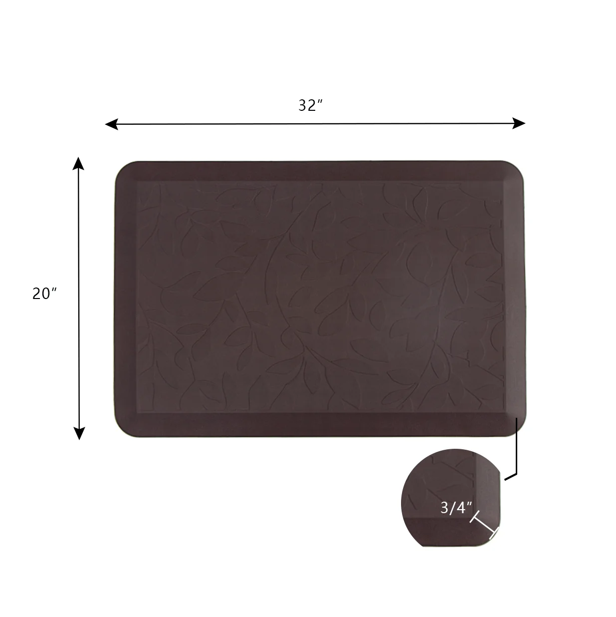 Wholesale 20 x 30 inch Modern Anti-Fatigue Floor Mat Washable Rubber PU Material for Standing Desks