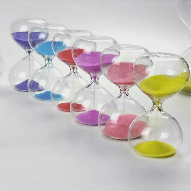 QIAOQI Hot Sale  3min 15min 30 min Custom LOGO Classic Sand Hourglass Sand Timer Colorful Hourglass