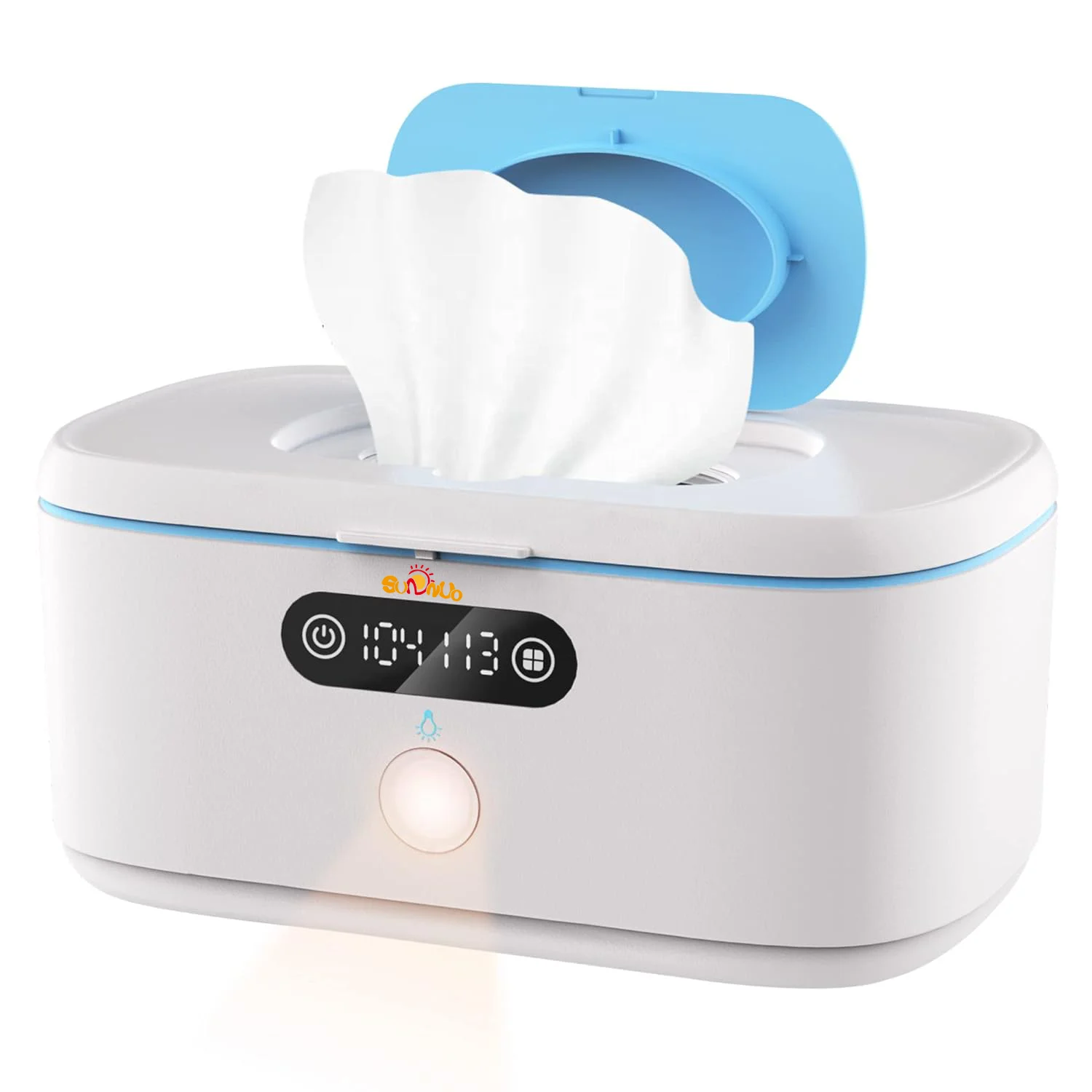 SUNNUO New Wet Wipes Warmer Baby Wipe Warmer with Night Light Temperature Display for Vehicle and Home Use