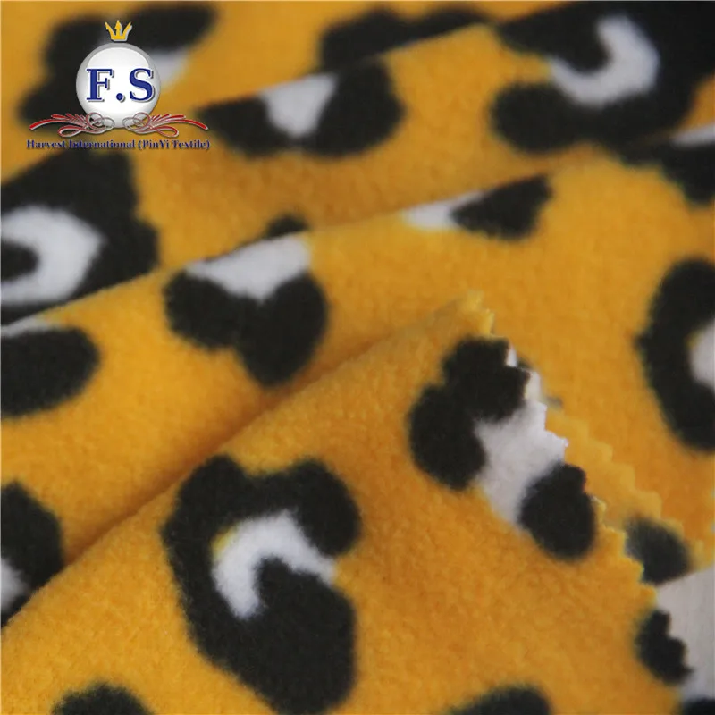 100% polyester weft knit polar fleece fabric for sportswear printed