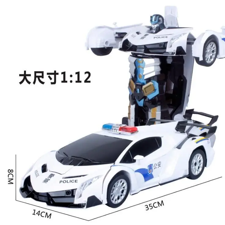 
Hot selling 1:12 6ch trans robot toy car with light and music deformation robots Gestures induced deformation 