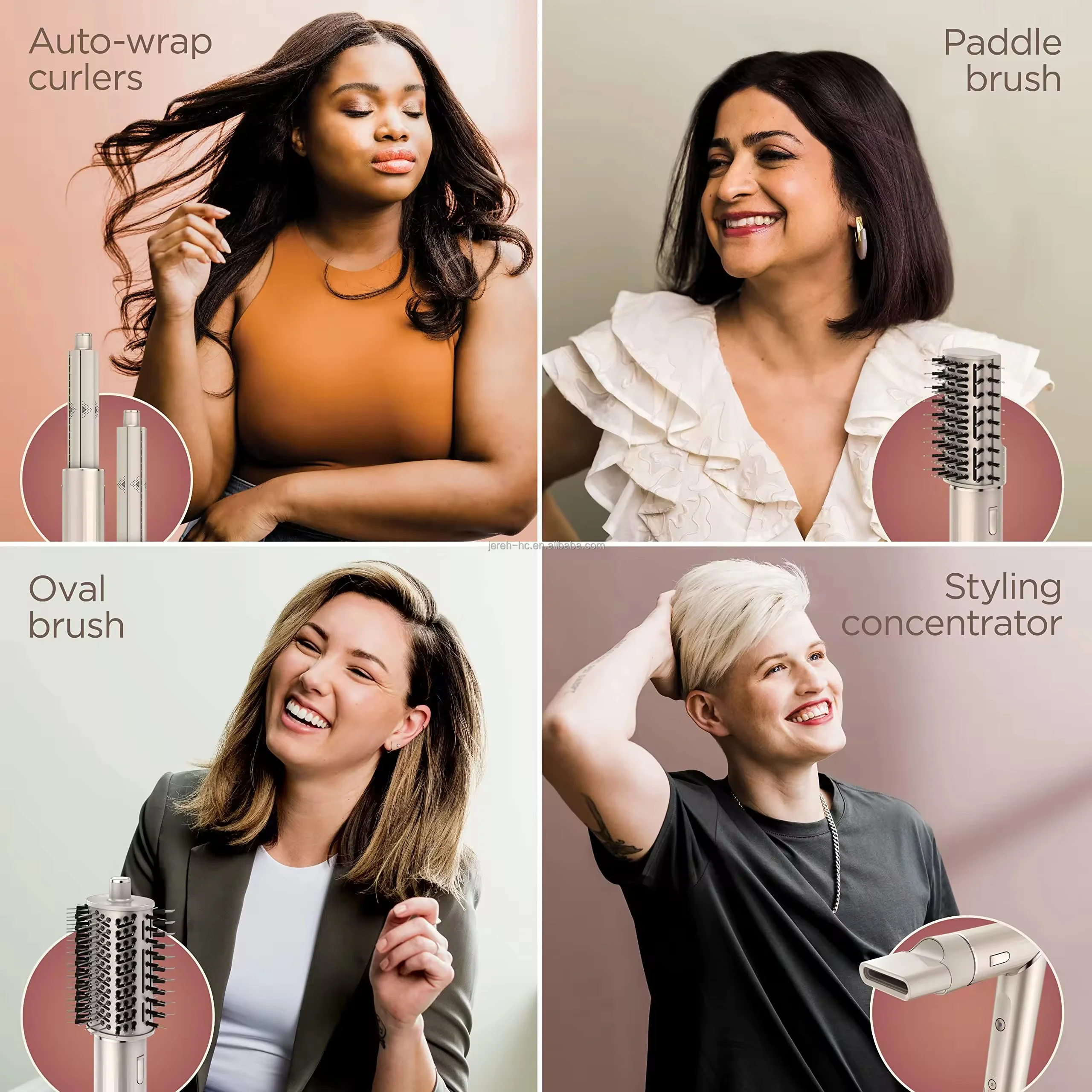 Wholesale High Speed 110000 rpm BLDC Motor Multifunctional 8 In 1 Hair Styler Hair Dryer Hot Air Brush wrap