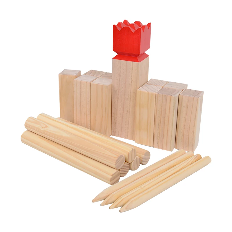 Viking Chess Outdoor Clash Toss Yard Game Wooden Backyard Lawn Games Set for Teenagers Adults Family Kubb Yard Game Set