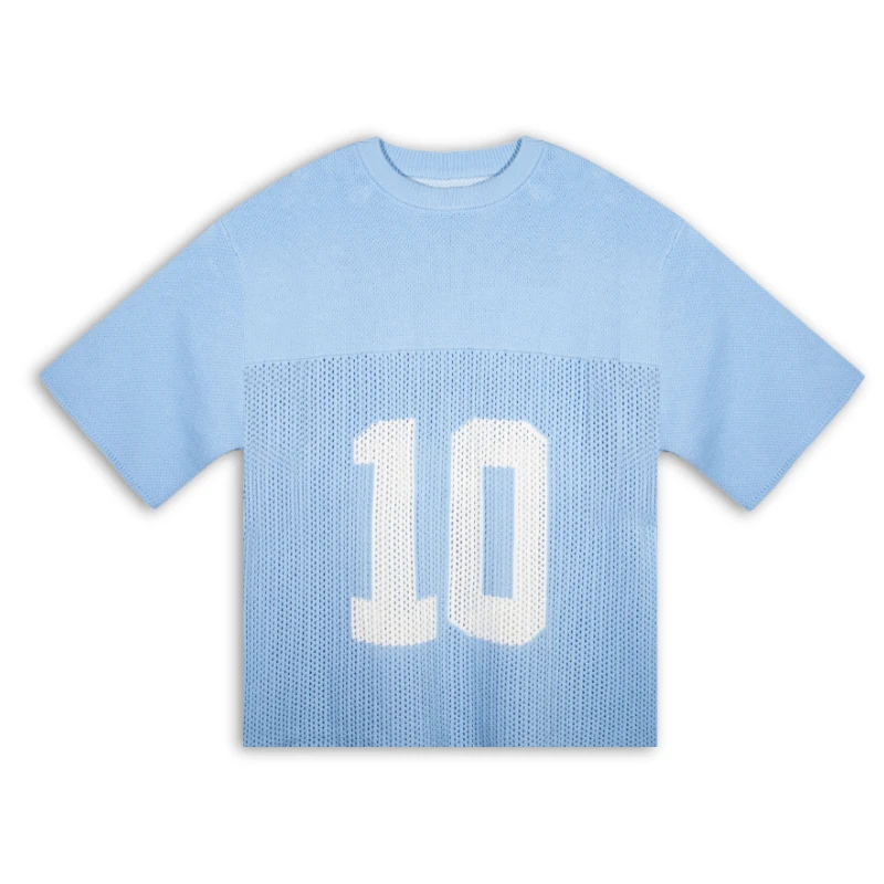 Custom Logo Men Crew Neck Sweater T Shirt Polyester Cotton Short Sleeve Mesh Crochet Sweater Shirts Knitted Jersey Men