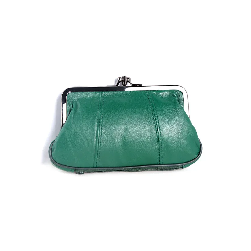 Custom Logo Small Mini PU Leather Souvenir Travel Outdoor Wallet Coin Purse Pouch Holder With Metal Clip Hot Sale