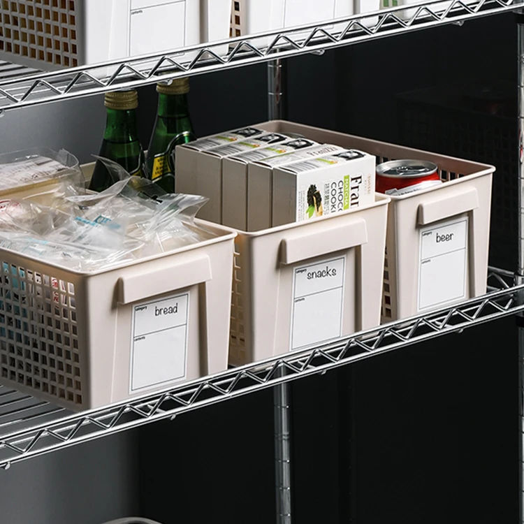 Plastic bin box sundries storage basket useful storage bin with label