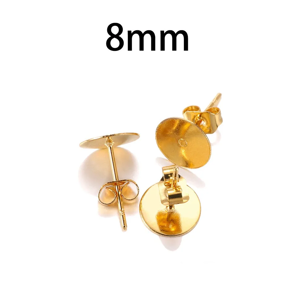 Factory Stainless Steel Blank Post Earring Studs Base Pins With Plug Findings Ear Back for DIY Jewelry Making