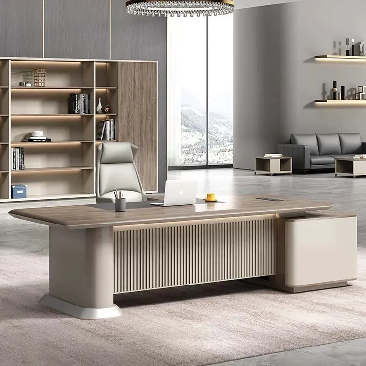 Modern Design Ceo Manager Executive Desk Office Table Furniture L Shape Boss Director Office Desk With Boocase