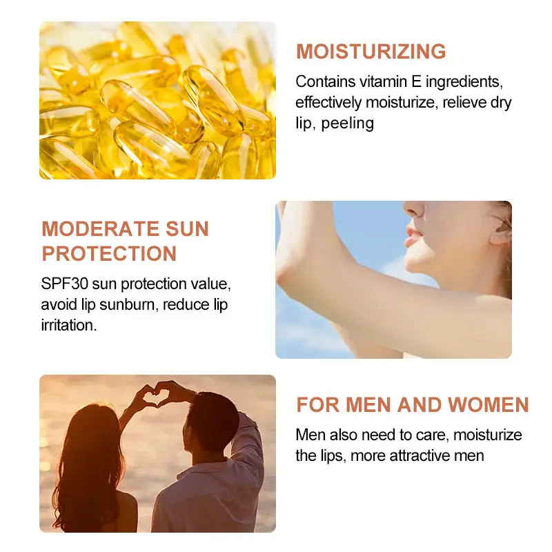 Long Lasting Aloe Stem Cells Nourishes Soft Lips Antioxidant Vitamin E Private Label Vegan SPF 30 Lip Balm