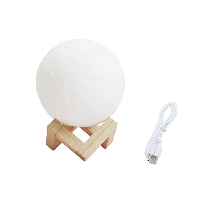Rechargeable table ball mood lunar led night light 3d print moon lamp