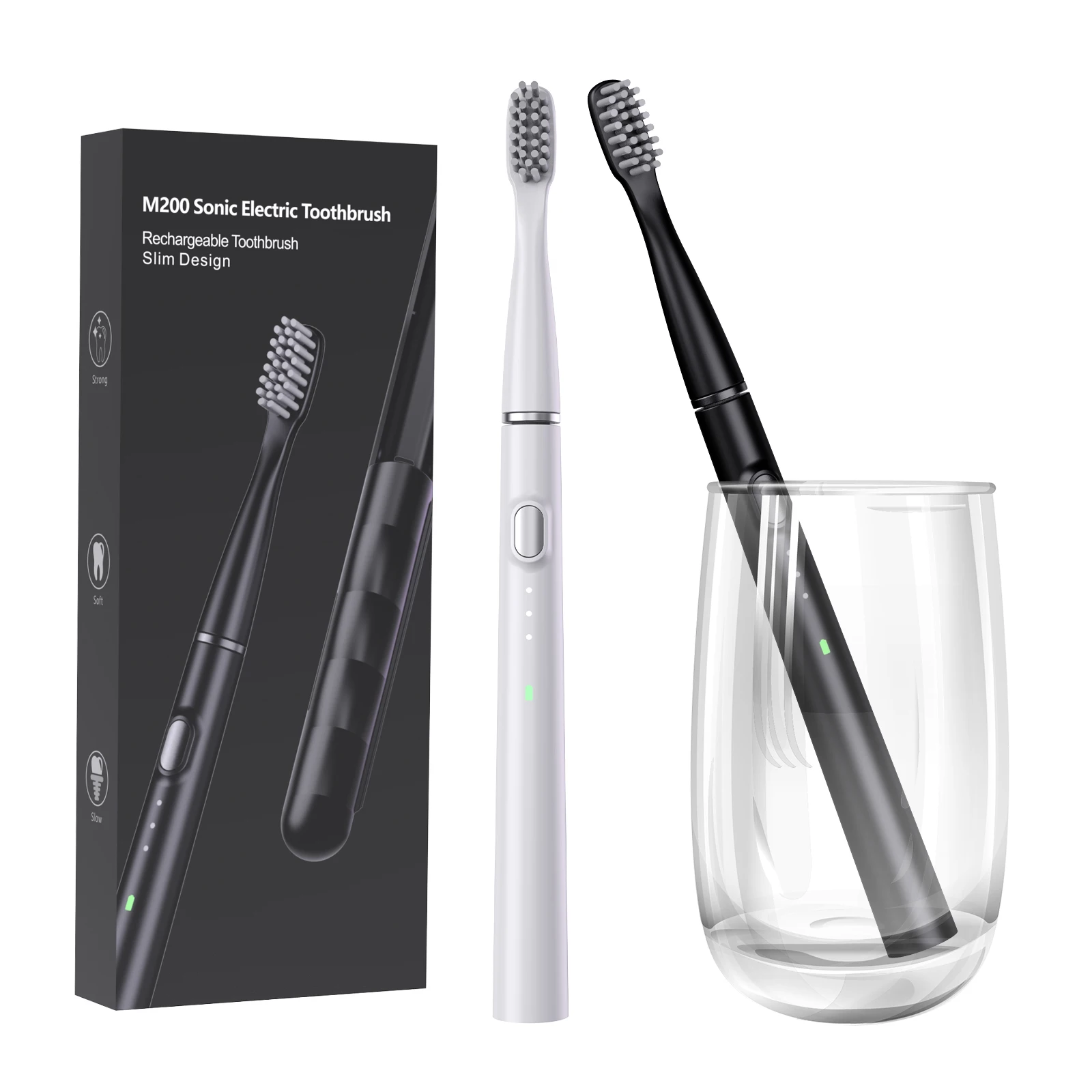 Rechargeable electric toothbrush OEM Logo Intelligent Whitening Teeth Charge Slim Smart Sonic Electric Vibrating Toothbrush