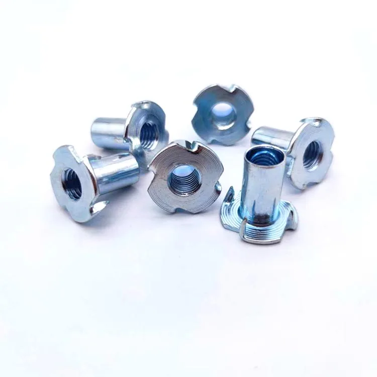 Carbon Steel Stainless Steel  4 Claw T Nut for Furniture Manufacturers Wholesale  4-Pronged Insert T Nut  Four Claw Tee Nut
