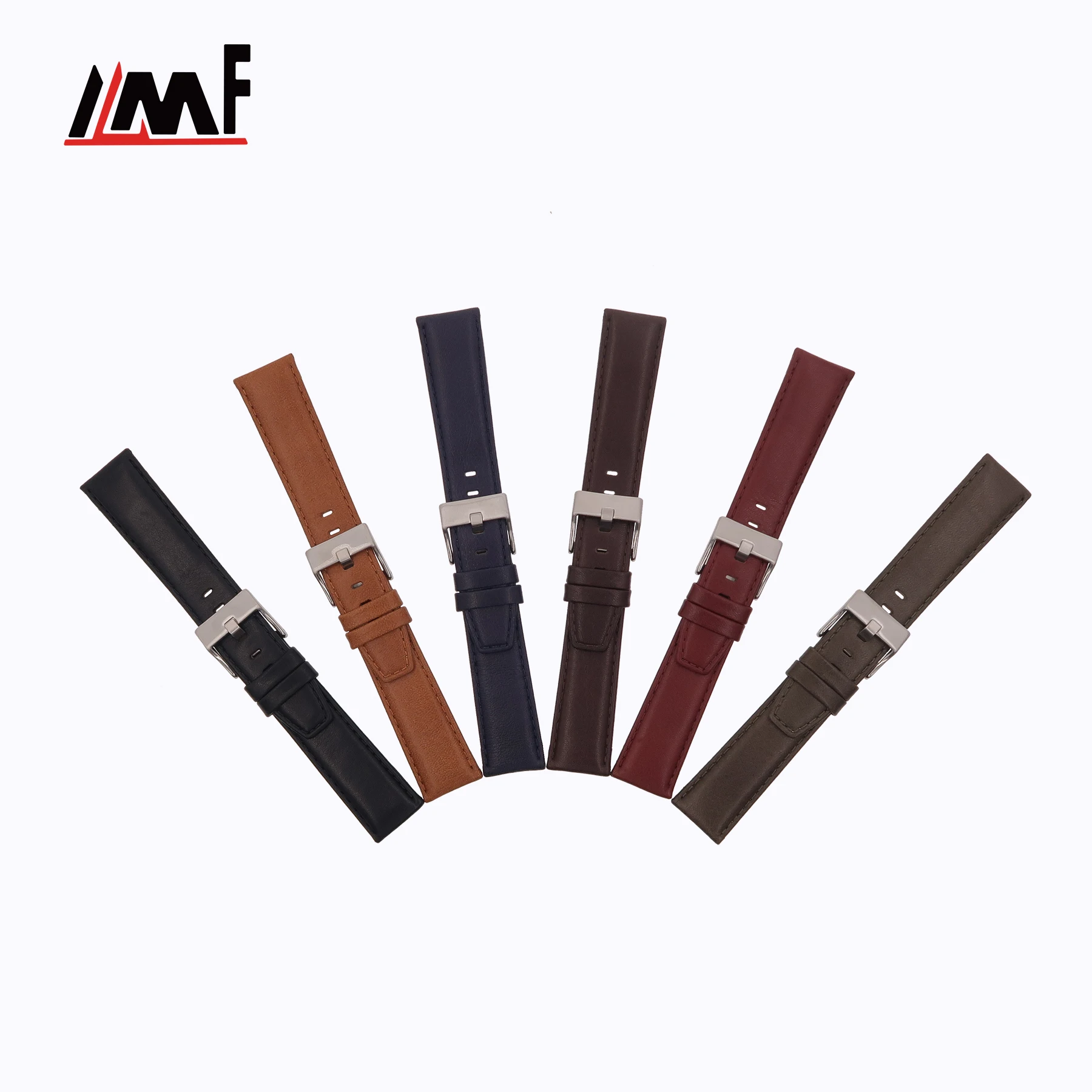 Latest Design  Italian Style Trendy Multiple Colours 22*20Mm Soft Calf Grain Leather Accessories Watch Strap