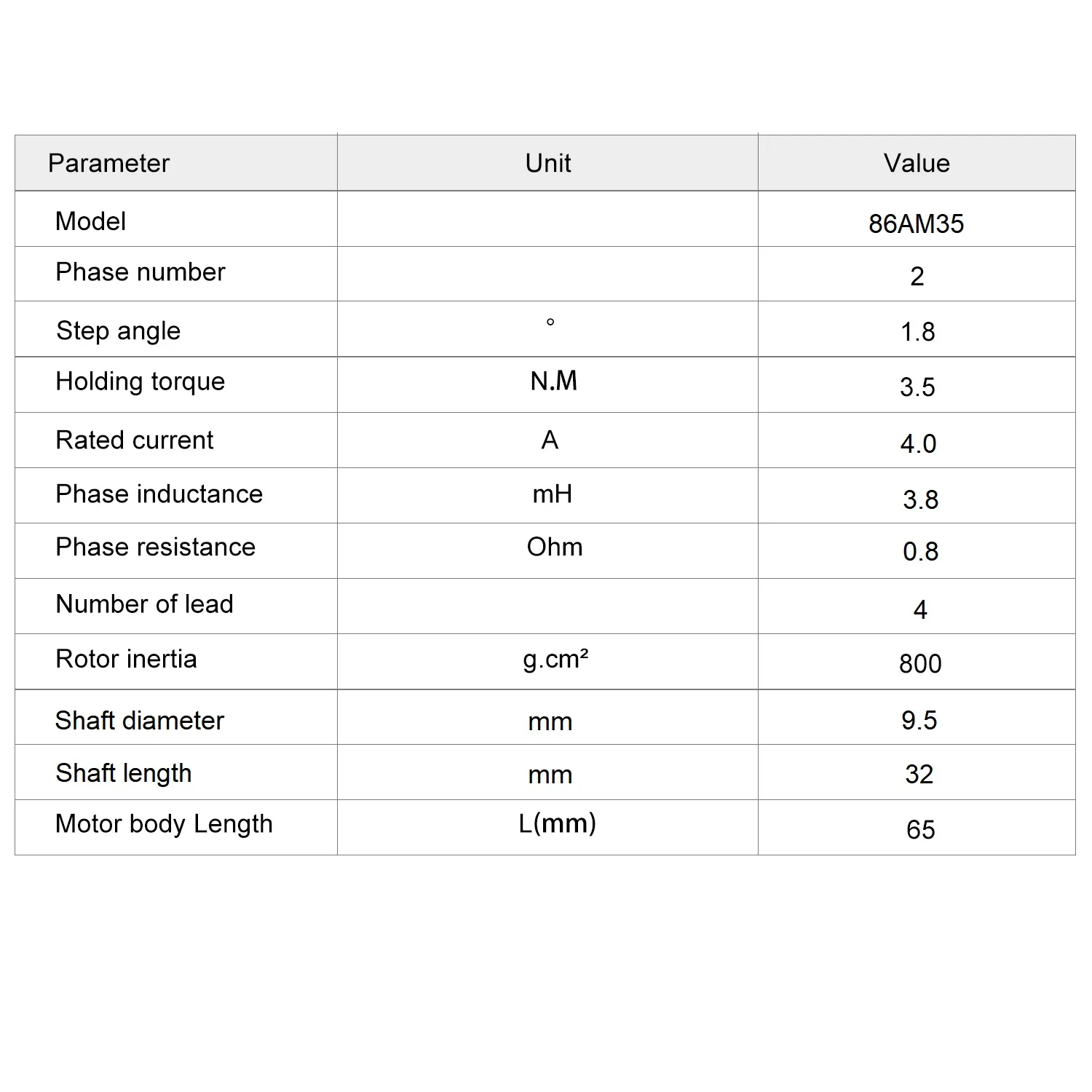 86AM35 микро шаговый двигатель 86*86 мм 2 Фаза 1 8 градусов 3.5N.M 4.0A Nema 34