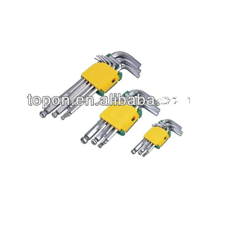 Carbon Steel Hand Tool Carbon Steel Ball End 9 Pieces Hex Key Wrench Set