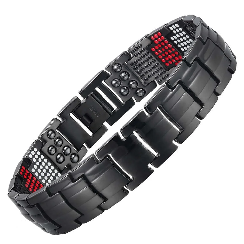 BioMagnetic Jewelry Titanium 4in1 Magnetic Bracelet 591 Elements Mens Metal Magnetic Bracelet Jewelry